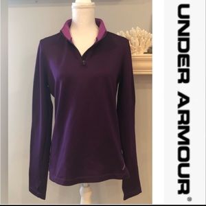 EUC Women's Under Armour 1/4 zip in royal purple size XL.